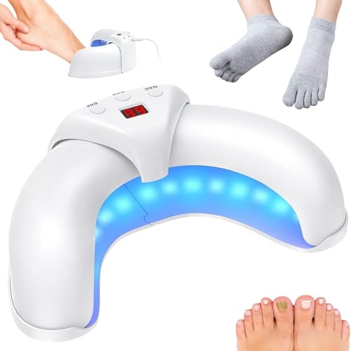 Appareil De Luminothérapie Appareil De Traitement des Mycoses des Ongles,Appareil Laser Froid Onychomycose Très Efficace pour L'amélioration avec des Chaussettes Antibactériennes, Appareil De Nettoya