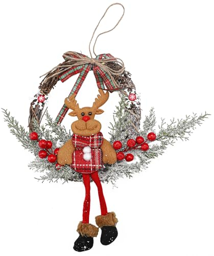 ENLACE Couronne de Noël décorative - 35 cm - Couronne de Noël pour porte d'entrée - Couronne de Noël - Couronne de Noël - Couronne de Noël pour porte d'entrée, fenêtre, décoration murale