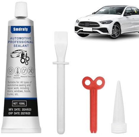 Colle Carrosserie Voiture,Colle pare Brise Voiture,Silicone Noir,Mastic Carrosserie Voiture,Résistance Aux Hautes et Basses Température, Adapté au Scellement des Carrosseries,Fenêtres,Toits-100ml