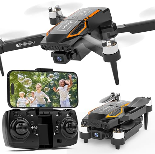 F198 Drone avec Caméra 720P HD, Objectif Ajustable à 90°, Drone FPV Pliable Pour Adultes Débutants, 3D Flip, Auto Hold, Optical Flow Positioning, Valise de Transport
