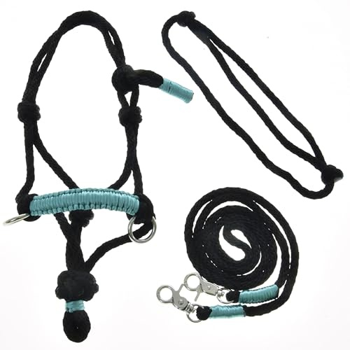 LarDen Hobby Horse - Juego de cuerdas, cabestro con riendas y anillo para el cuello para caballo grande M | Juego de caballos | Hobby Horsing Horse | Juguete para niños | Caballo de juego (Turquoise,