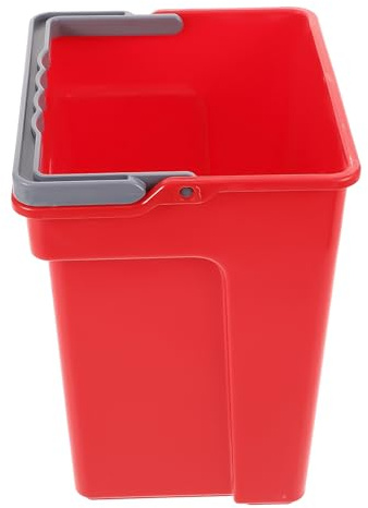 Secchio quadrato per la pulizia con manico, struttura in plastica classificata, capacità rossa 4 l, ideale per casa, ufficio, scuola e uso commerciale, secchio quadrato per la pulizia, rosso 4L