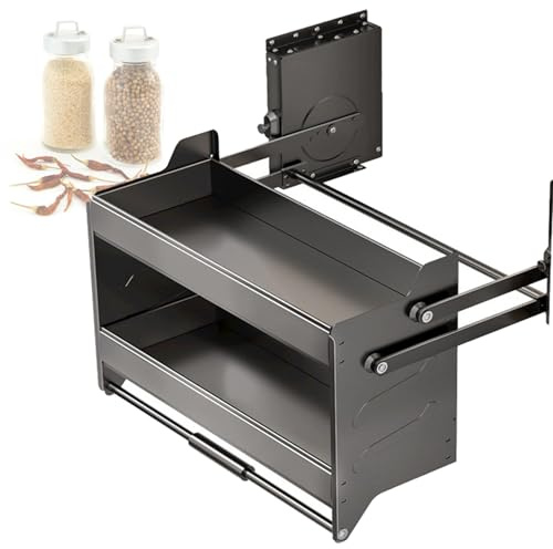 Scaffale estraibile a parete a 2 ripiani, pratico armadietto da cucina per armadi superiori bar e caffetteria (B 85 cm) - Massimizza spazio ed efficienza