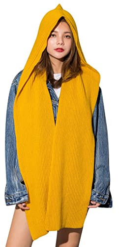 Generisch Sciarpa da uomo 60 Cappellino invernale melone, caldo e spesso a treccia, set di sciarpe, cappelli sportivi, set di sciarpe per le donne per i panni in viaggio, giallo., Taglia unica