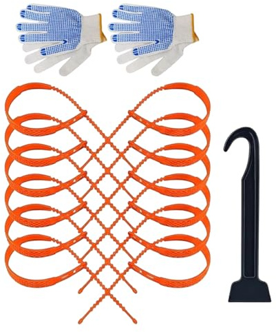 Cadena de neumáticos - Cadena de nieve de 80 cm, de gancho de fijación seguro | Tracción de nieve reutilizable de nailon con facilidad, fijación de cable antideslizante para SUV, furgoneta