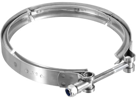 QUARKZMAN Abrazadera En V De 5.5 Pulgadas De Acero Inoxidable 304 Para Sistemas De Escape Y Tuberías De Descarga, Accesorios Para Automóviles, Color Plateado