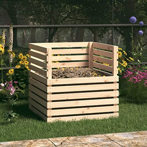 sephironlbb Compostador de madera maciza de pino, 80 x 80 x 78 cm, recipiente grande para jardín y balcón, sin olor, silo gusano con ventilación, ideal para reciclaje, humus y fertilizantes
