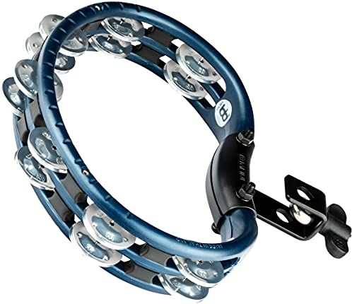 Meinl Percussion Tambourine Montierbares Instrument - 2-reihiges Tamburin - Mit Halterung - ABS Kunststoff / Aluminium, Blau / Silber (TMT2A-B)