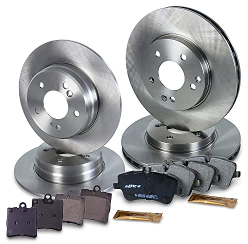 BESTPRICE Juego de frenos incl. discos de freno delanteros Ø 288 mm + traseros Ø 278 mm + pastillas de freno delanteras+traseras MERCEDES Clase C (W203)(CL203),CLC (CL203),CLK (C209)(A209),SLK (R171)