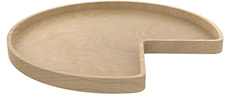 Lazy Daisy Banded Wood Kidney-Shaped Lazy Susan for Corner Base Cabinets w/Swivel Bearing