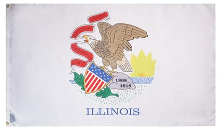 BANDIERA ILLINOIS 90x60cm - BANDIERA STATO AMERICANO – USA - STATI UNITI 60 x 90 cm - AZ FLAG