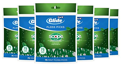 Oral B Plus Scope Outlast Lot de 6 sachets de 75 porte-fils dentaires Menthe longue durée