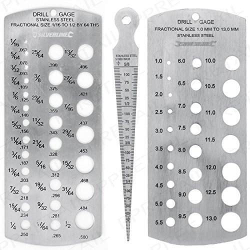 EETools METRIC & IMPERIAL DRILL BIT & TAPERED BORE GAUGE SET Stainless Steel
