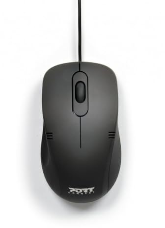 Port Connect Souris Filaire USB-a ambidextre & Design Noire