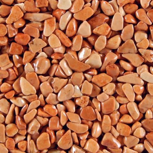 Terralith Steinteppich Marmor Komplett-Set für 1qm - Körnung: mittel - 4-6mm mit Polyurethan Bindemittel - für Außen in rot (rosso)