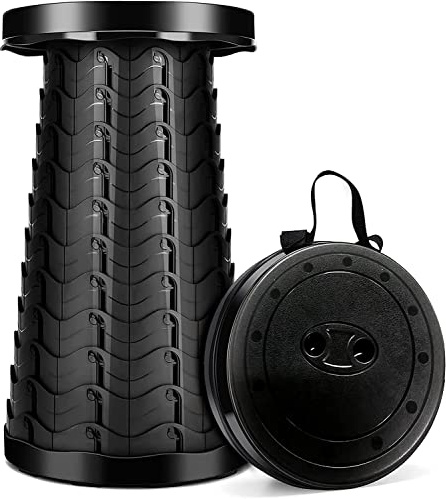 StoolPal - Sgabello telescopico portatile, robusta sedia pieghevole e retrattile, con fondo antiscivolo, leggero, campeggio, barbecue, viaggi, caccia, pesca