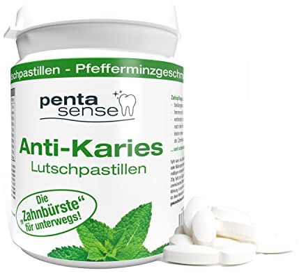 PentaSense® - Xylit Anti Karies Läskande tabletter med smak av jordgubbar som bekämpar plack och syra, hjälper till att bevara tandemaljen - 30 stycken