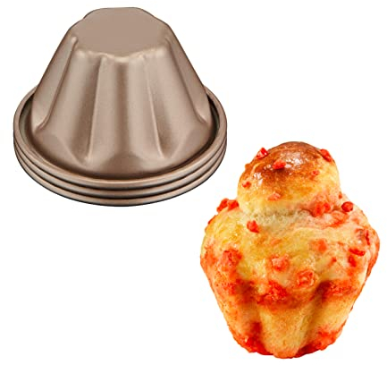 Tefal Lot de 3 moules à brioches, Revêtement antiadhésif, Démoulage facile, Amovibles et empilables, Rangement facile, Moule à pâtisserie, Creabake J3089304