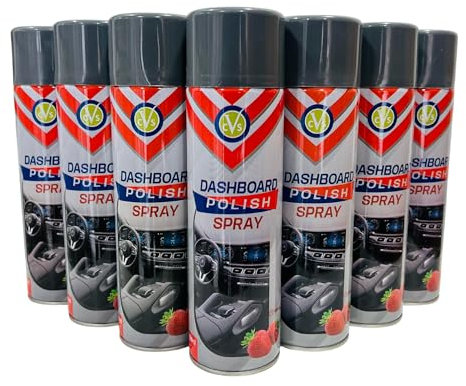CVS Dashboard Shine Silicone Spray: Cleans, Shines & Protects Car Interior Trim | Restores Luster | Car Interior Cleaner - Removes Dirt, Dust & Residue | Scented - 500ML (STRAWBERRY, Pack of 6)