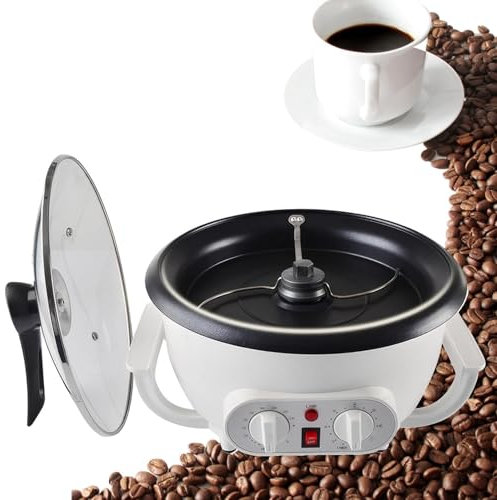 Hushålls elektrisk kaffebönrost Teflon Non-stick beläggning Rör jämnt med 60 minuter Timer 100-240 ℃ Justering Hemma kafferost