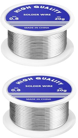 2 Pcs Solder Wire, Solder Wire with Flux, Soldering Wire, 0.8mm Tin Content 63% Solder Wire with Rosin Core for Electronic Electrical Soldering Components Repair and DIY. (40g)