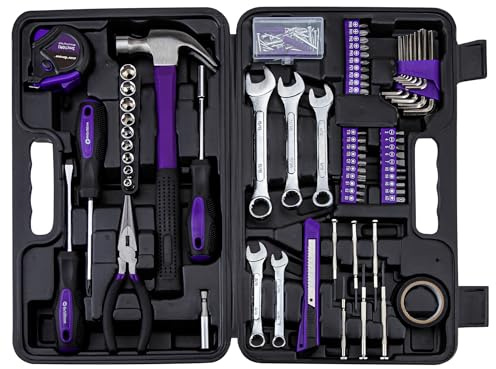 CARTMAN 148-teiliges Automobil- und Haushalts-Werkzeugset – Perfekt für Auto-Enthusiasten und Heimwerker, Lila