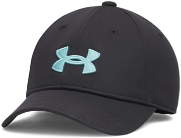 Under Armour Boys' Blitzing Cap Adjustable, (002) Black / / Blue Haze, One Size Fits Most