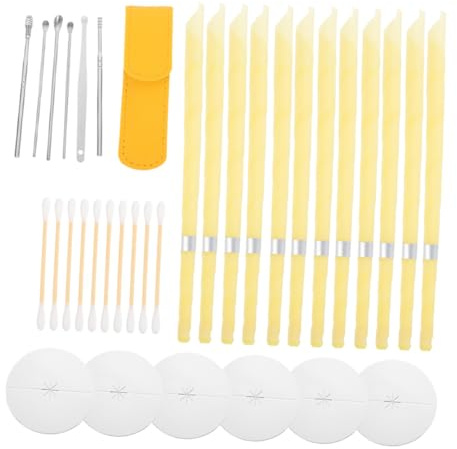 TIDTALEO 2sets per Orecchie Kit di Rimozione del Cerume con Piastre Protettive Soluzione di Aromaterapia per Pulizia delle Orecchie per Adulti