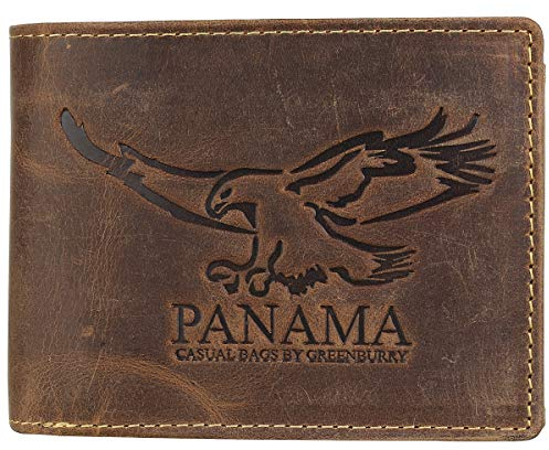 Greenburry Vintage Portemonnaie Leder Geldbeutel braun | Querformat