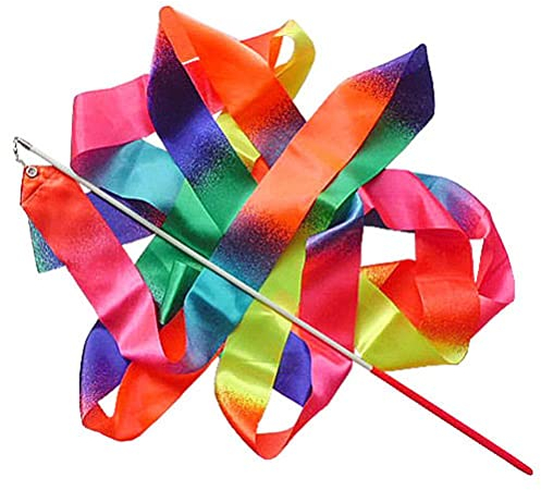 Tixiyu Premium-Tanzbänder, 4 m, Rhythmisches Gymnastikband, Gymnastikband Kinder, Taktstock-Twirling-Stäbe auf Stöcken, Kinder, künstlerisches Tanzen