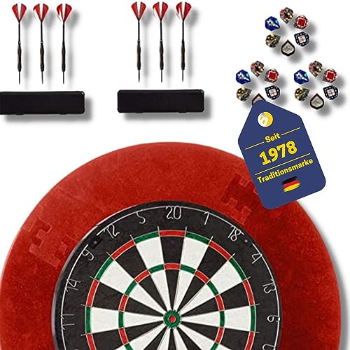 Best Sporting Set Dartscheibe Steeldart 45,5 cm mit Umrandung & Dartteppich I inkl.