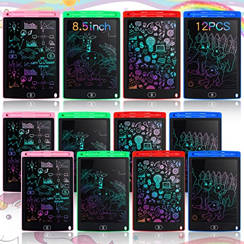 Tinlade 12 Pack LCD Writing Tablets for Kids Party Favors Games, 8.5 Inch Educational Learning Bulk Toys Gifts Erasable Doodle Boards Portable Electronic Drawing Pads for Toddlers 4-8 School Birthday