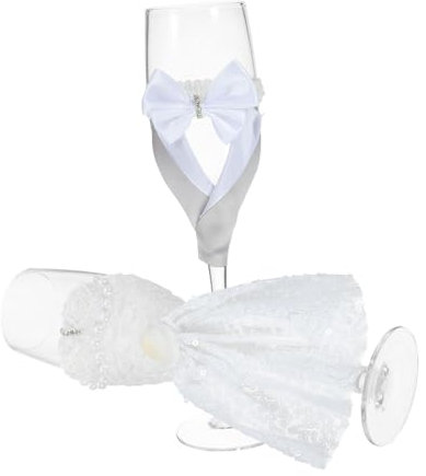 PRETYZOOM 1paio Flute Per Matrimonio Per Sposi Toasting Per Cerimonie e Speciali Design e Resistente