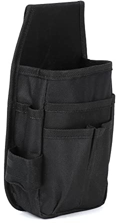 Nikou Bohrmaschinen-Werkzeugtasche mit Verstellbarem Hüftgurt, Werkzeuggürtel für Akkuschrauber, Taillentasche, Große Kapazität, Schwarz, 13,5X 25x3cm, Hüftenband Länge 1,2m