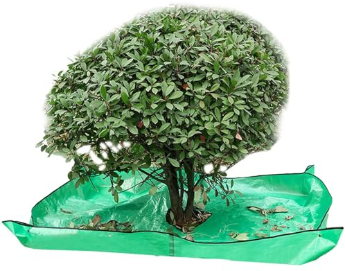 Bodenplane für Garten, Landschaftsbau, Planen mit 30,5 cm großen Löchern, vier Ecken mit Eckschnallen, kann um Bäume und Sträucher stehen, Pflanzenabdeckungen zum Beschneiden von Bäumen im Garten