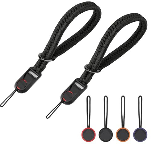 Kinretixia 2 correas de mano para cámara con cierre rápido y correa ajustable, cinta de paracord ultraligera para cámara réflex y accesorios