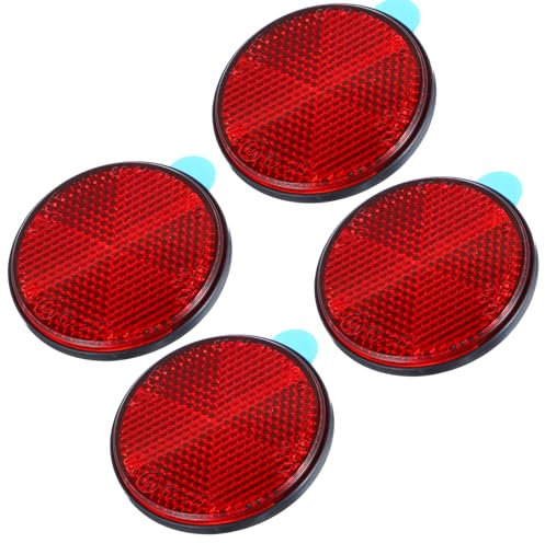 Yuanchu Rückstrahler Rot Klein, 4 Stück E4 Katzenaugen Selbstklebend Katzenaugen Fahrrad Kinder Rote Reflektoren Fahrrad Motorrad Rückstrahler Katzenauge Fahrrad Scooter Sicherheit Reflektierend