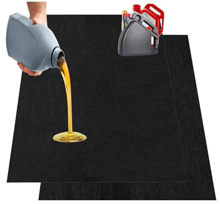 TJYAEKLTD Tappetino anti-fuoriuscite di olio, 91,4 x 152,4 cm, tappetino da garage per sotto l'auto, assorbente e impermeabile, protegge il pavimento (confezione da 2)