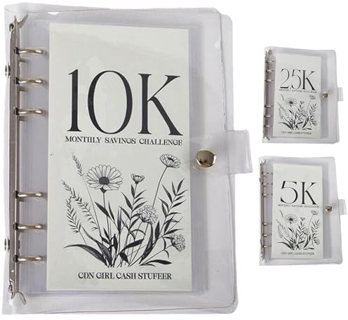 12-Month Envelopes Money Saving Challenge Binder,Budget Binder With Cash Envelopes,12 Month Savings Challenge,Money Saving Binder,Savings Binder,Easy and Funny Way to Save 2.5K/5K/10K Dollars (10k)