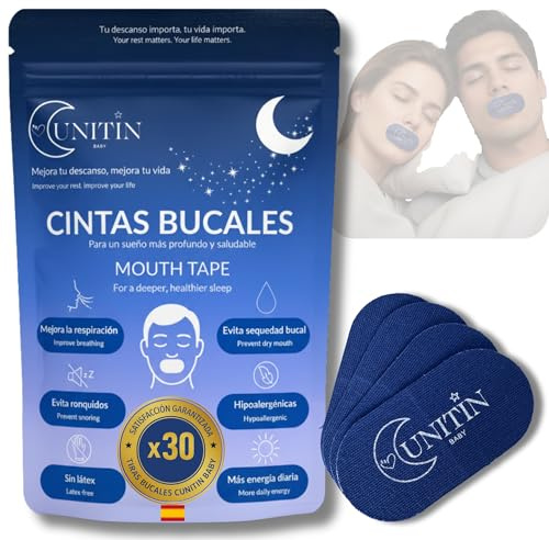 30 Tiras Bucales para Dormir, Mouth Tape para Dormir, Antironquidos, Cintas Bucales para Dormir, Tapa Bocas para Dormir, Tiras Boca para no Roncar, Parches Boca Cerrada, Mejora respiración y ronquidos