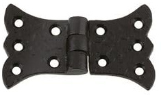 Kooples Hardware Butterfly Hinge – 85mm x 35mm Decorative Cabinet Hinge, Black Iron Finish, Surface Mount for Furniture, Doors & Boxes