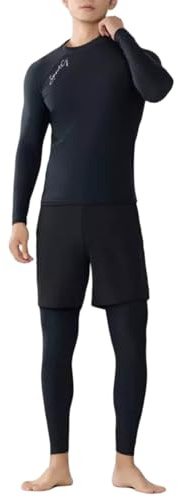 Men's Plus Size Wetsuit 3 Piece Set Long Sleeve Neoprene Zip Jacket and Trousers Full Suit for Surfing Snorkeling Swimming Diving Outdoor Water Sports