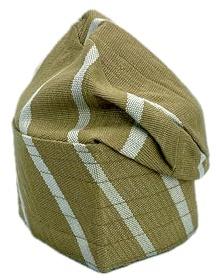 FAWZAN Kids Handmade Yoruba ASO-Oke Cap, Traditional Nigerian Boys Hat for Agbada, Kaftan & Weddings (UK, Alpha, S, Brown & White)