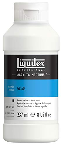 Liquitex 5308 Professional Gesso, Grundierung für Acrylfarben, licht und alterungsbeständiger Primer, gebrauchsfertig - 237ml Flasche, weiß