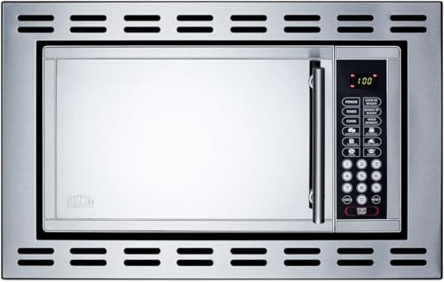 Summit OTR24 24 Built-In Microwave With Mirror Finish Door, Trim, and One-Touch Digital Controls, Stainless-Steel
