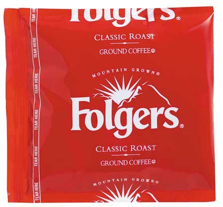 Folgers Ground Coffee, Fraction Pack, Classic Roast Decaf, 1.5oz, 42/carton