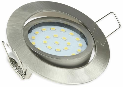 LED installationslampa takspot 4 watt 330 lumen varmvit Ø hål 71 mm svängbar 230 V, 1 Stück, Varm vit