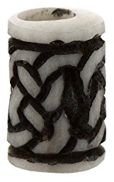 NKlaus Bijoux de cheveux Perle de barbe RITA Nœud celtique en os noirci Perle bouclée 6441