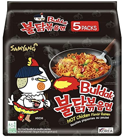 Samyang Hot Chicken Ramen Buldak Fire Nudeln, 5 x 140 g