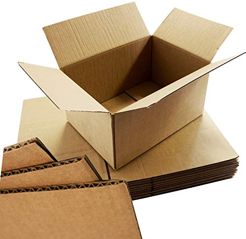 10 x Strong Brown Protective Cardboard Small Single Wall Boxes 450x350x160mm